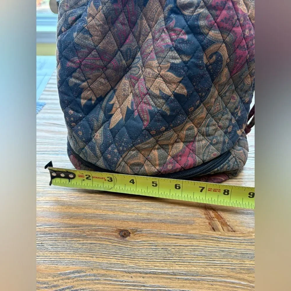 Paisley Quilted Drawstring Cosmetic Bag